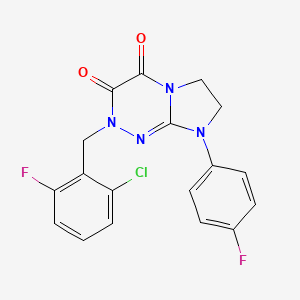 2-(2-chloro-6-fluorobenzyl)-8-(4-fluorophenyl)-7,8-dihydroimidazo[2,1-c][1,2,4]triazine-3,4(2H,6H)-dione