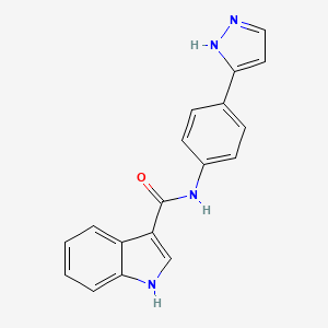 N-(4-(1H-pyrazol-3-yl)phenyl)-1H-indole-3-carboxamide