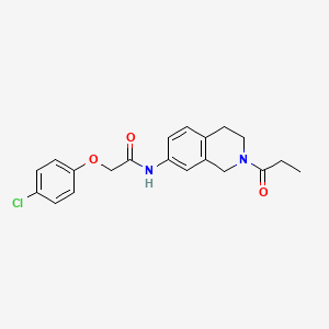 molecular formula C20H21ClN2O3 B2683812 2-(4-chlorophenoxy)-N-(2-propionyl-1,2,3,4-tetrahydroisoquinolin-7-yl)acetamide CAS No. 955636-75-6