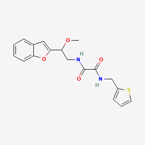 molecular formula C18H18N2O4S B2683814 N1-(2-(benzofuran-2-yl)-2-methoxyethyl)-N2-(thiophen-2-ylmethyl)oxalamide CAS No. 2034556-76-6