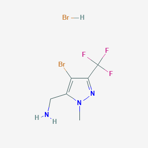 molecular formula C6H8Br2F3N3 B2683822 (4-Bromo-1-methyl-3-(trifluoromethyl)-1H-pyrazol-5-yl)methanamine hydrobromide CAS No. 2219374-26-0