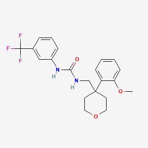 molecular formula C21H23F3N2O3 B2683827 1-{[4-(2-methoxyphenyl)oxan-4-yl]methyl}-3-[3-(trifluoromethyl)phenyl]urea CAS No. 1226446-79-2