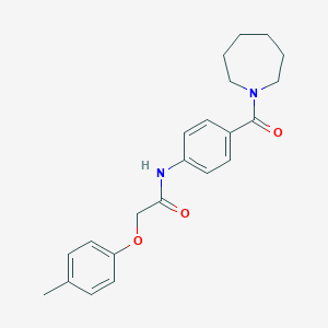 molecular formula C22H26N2O3 B268383 N-[4-(1-azepanylcarbonyl)phenyl]-2-(4-methylphenoxy)acetamide 