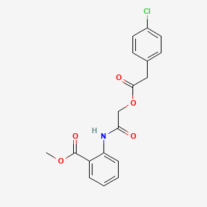 molecular formula C18H16ClNO5 B2683831 Methyl 2-[[2-[2-(4-chlorophenyl)acetyl]oxyacetyl]amino]benzoate CAS No. 899099-25-3