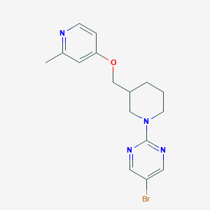 molecular formula C16H19BrN4O B2683833 5-Bromo-2-[3-[(2-methylpyridin-4-yl)oxymethyl]piperidin-1-yl]pyrimidine CAS No. 2379951-14-9