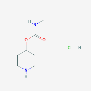 molecular formula C7H15ClN2O2 B2683842 哌啶-4-基N-甲基氨基甲酸酯；盐酸盐 CAS No. 2418709-24-5