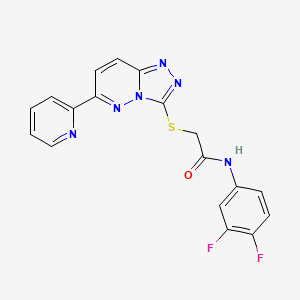 molecular formula C18H12F2N6OS B2683848 N-(3,4-difluorophenyl)-2-[(6-pyridin-2-yl-[1,2,4]triazolo[4,3-b]pyridazin-3-yl)sulfanyl]acetamide CAS No. 894056-46-3