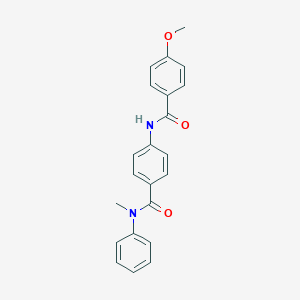molecular formula C22H20N2O3 B268385 4-[(4-methoxybenzoyl)amino]-N-methyl-N-phenylbenzamide 