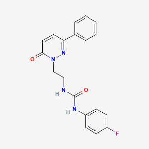 molecular formula C19H17FN4O2 B2683854 1-(4-fluorophenyl)-3-(2-(6-oxo-3-phenylpyridazin-1(6H)-yl)ethyl)urea CAS No. 1020975-00-1