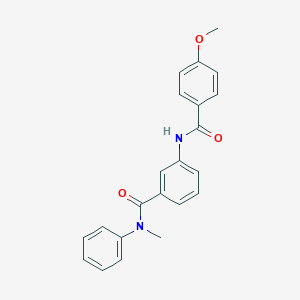 molecular formula C22H20N2O3 B268387 3-[(4-methoxybenzoyl)amino]-N-methyl-N-phenylbenzamide 