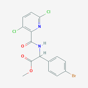 molecular formula C15H11BrCl2N2O3 B2683876 Methyl 2-(4-bromophenyl)-2-[(3,6-dichloropyridin-2-yl)formamido]acetate CAS No. 1259074-38-8