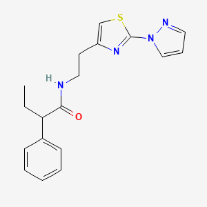 molecular formula C18H20N4OS B2683878 N-(2-(2-(1H-吡唑-1-基)噻唑-4-基)乙基)-2-苯基丁酰胺 CAS No. 1428357-78-1