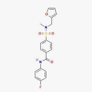 molecular formula C19H17FN2O4S B2683879 N-(4-fluorophenyl)-4-[furan-2-ylmethyl(methyl)sulfamoyl]benzamide CAS No. 941915-00-0