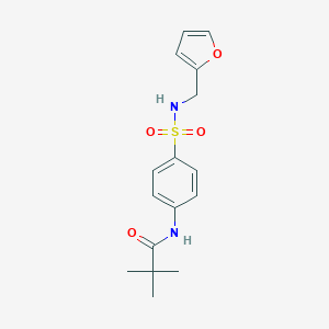 molecular formula C16H20N2O4S B268388 N-(4-{[(2-furylmethyl)amino]sulfonyl}phenyl)-2,2-dimethylpropanamide 