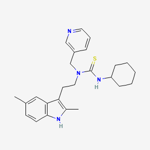 molecular formula C25H32N4S B2683881 3-cyclohexyl-1-(2-(2,5-dimethyl-1H-indol-3-yl)ethyl)-1-(pyridin-3-ylmethyl)thiourea CAS No. 850933-73-2