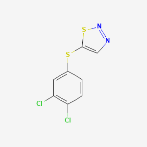 molecular formula C8H4Cl2N2S2 B2683887 5-[(3,4-Dichlorophenyl)sulfanyl]-1,2,3-thiadiazole CAS No. 338407-96-8