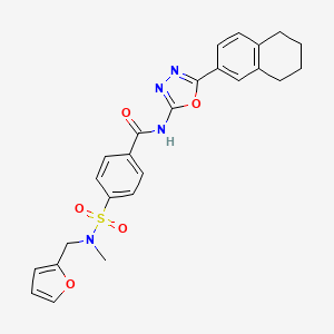 4-(N-(furan-2-ylmethyl)-N-methylsulfamoyl)-N-(5-(5,6,7,8-tetrahydronaphthalen-2-yl)-1,3,4-oxadiazol-2-yl)benzamide