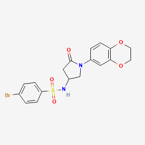 4-bromo-N-(1-(2,3-dihydrobenzo[b][1,4]dioxin-6-yl)-5-oxopyrrolidin-3-yl)benzenesulfonamide
