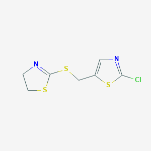 molecular formula C7H7ClN2S3 B2683891 (2-Chloro-1,3-thiazol-5-yl)methyl 4,5-dihydro-1,3-thiazol-2-yl sulfide CAS No. 685107-53-3