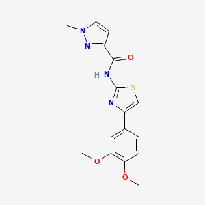 molecular formula C16H16N4O3S B2683899 N-(4-(3,4-dimethoxyphenyl)thiazol-2-yl)-1-methyl-1H-pyrazole-3-carboxamide CAS No. 1171673-83-8