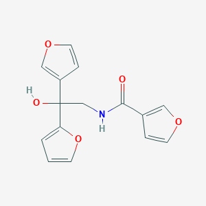 molecular formula C15H13NO5 B2683901 N-(2-(呋喃-2-基)-2-(呋喃-3-基)-2-羟基乙基)呋喃-3-甲酰胺 CAS No. 2034482-28-3
