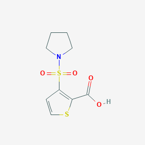molecular formula C9H11NO4S2 B2683903 3-(吡咯啉-1-基磺酰)噻吩-2-羧酸 CAS No. 944895-22-1