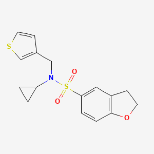 molecular formula C16H17NO3S2 B2683907 N-cyclopropyl-N-(thiophen-3-ylmethyl)-2,3-dihydrobenzofuran-5-sulfonamide CAS No. 1448077-26-6