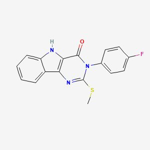 molecular formula C17H12FN3OS B2683913 3-(4-氟苯基)-2-(甲硫基)-3H-嘧啶并[5,4-b]吲哚-4(5H)-酮 CAS No. 536711-65-6