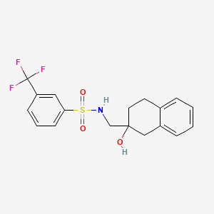 molecular formula C18H18F3NO3S B2683915 N-((2-hydroxy-1,2,3,4-tetrahydronaphthalen-2-yl)methyl)-3-(trifluoromethyl)benzenesulfonamide CAS No. 1421451-94-6