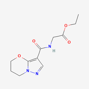 molecular formula C11H15N3O4 B2683919 乙酸2-(6,7-二氢-5H-吡唑并[5,1-b][1,3]噁嗪-3-基)乙酯 CAS No. 1428352-78-6