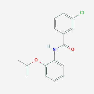molecular formula C16H16ClNO2 B268392 3-chloro-N-(2-isopropoxyphenyl)benzamide 