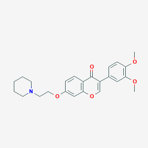 molecular formula C24H27NO5 B2683920 3-(3,4-二甲氧基苯基)-7-(2-(哌啶-1-基)乙氧基)-4H-香豆素-4-酮 CAS No. 921112-72-3