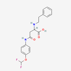 molecular formula C19H20F2N2O4 B2683922 4-((4-(二氟甲氧基)苯基)氨基)-4-氧代-2-(苯乙基氨基)丁酸 CAS No. 1047678-50-1