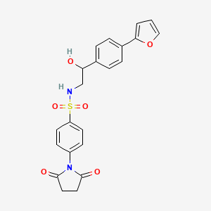 molecular formula C22H20N2O6S B2683927 S-[4-(2,5-dioxopyrrolidin-1-yl)phenyl]-2-[4-(furan-2-yl)phenyl]-2-hydroxyethane-1-sulfonamido CAS No. 2097934-24-0