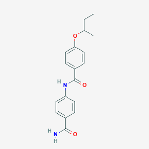 molecular formula C18H20N2O3 B268393 N-[4-(aminocarbonyl)phenyl]-4-sec-butoxybenzamide 