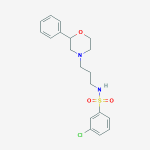 molecular formula C19H23ClN2O3S B2683936 3-氯-N-(3-(2-苯基吗啉-2-基)丙基)苯磺酰胺 CAS No. 954049-08-2