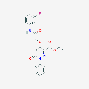 Ethyl 4-(2-((3-fluoro-4-methylphenyl)amino)-2-oxoethoxy)-6-oxo-1-(p-tolyl)-1,6-dihydropyridazine-3-carboxylate