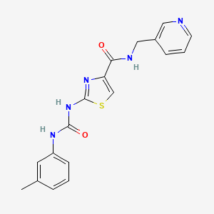 N-(pyridin-3-ylmethyl)-2-(3-(m-tolyl)ureido)thiazole-4-carboxamide