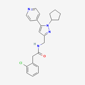 2-(2-chlorophenyl)-N-((1-cyclopentyl-5-(pyridin-4-yl)-1H-pyrazol-3-yl)methyl)acetamide