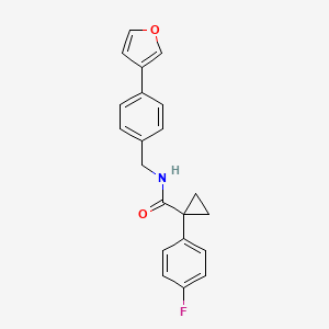 molecular formula C21H18FNO2 B2683946 1-(4-fluorophenyl)-N-(4-(furan-3-yl)benzyl)cyclopropanecarboxamide CAS No. 2034284-91-6