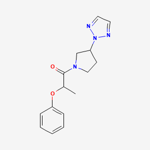 molecular formula C15H18N4O2 B2683952 1-(3-(2H-1,2,3-三唑-2-基)吡咯啉-1-基)-2-苯氧基丙酮 CAS No. 2034346-21-7