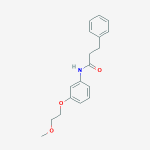 molecular formula C18H21NO3 B268396 N-[3-(2-methoxyethoxy)phenyl]-3-phenylpropanamide 