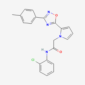 molecular formula C21H17ClN4O2 B2683960 N-(2-chlorophenyl)-2-{2-[3-(4-methylphenyl)-1,2,4-oxadiazol-5-yl]-1H-pyrrol-1-yl}acetamide CAS No. 1260936-37-5