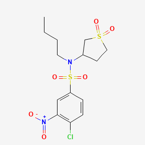 N-butyl-4-chloro-N-(1,1-dioxo-1lambda6-thiolan-3-yl)-3-nitrobenzene-1-sulfonamide
