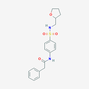 molecular formula C19H22N2O4S B268397 2-phenyl-N-(4-{[(tetrahydro-2-furanylmethyl)amino]sulfonyl}phenyl)acetamide 