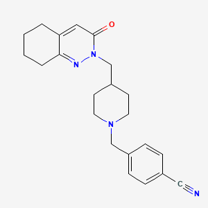 4-({4-[(3-Oxo-2,3,5,6,7,8-hexahydrocinnolin-2-yl)methyl]piperidin-1-yl}methyl)benzonitrile