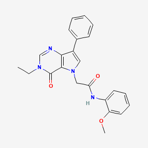 molecular formula C23H22N4O3 B2683978 2-(3-ethyl-4-oxo-7-phenyl-3,4-dihydro-5H-pyrrolo[3,2-d]pyrimidin-5-yl)-N-(2-methoxyphenyl)acetamide CAS No. 1251698-76-6
