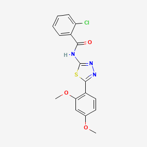 molecular formula C17H14ClN3O3S B2683982 2-氯-N-(5-(2,4-二甲氧基苯基)-1,3,4-噻二唑-2-基)苯甲酰胺 CAS No. 379730-57-1