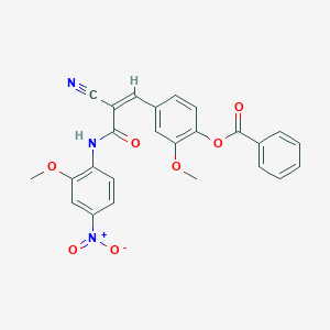 molecular formula C25H19N3O7 B2683985 [4-[(Z)-2-Cyano-3-(2-methoxy-4-nitroanilino)-3-oxoprop-1-enyl]-2-methoxyphenyl] benzoate CAS No. 380565-26-4