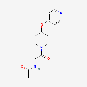 molecular formula C14H19N3O3 B2683987 N-(2-oxo-2-(4-(pyridin-4-yloxy)piperidin-1-yl)ethyl)acetamide CAS No. 2034322-57-9